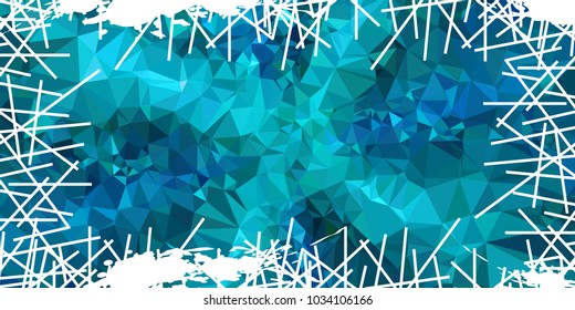 Mosaic abstract background with grunge white border. Copy space. Vector clip art.