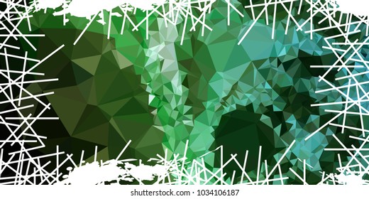Mosaic abstract background with grunge white border. Copy space. Vector clip art.