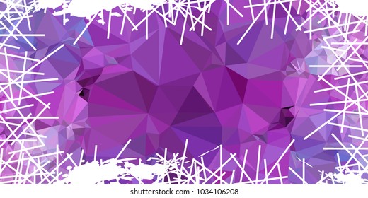 Mosaic abstract background with grunge white border. Copy space. Vector clip art.
