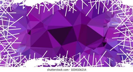 Mosaic abstract background with grunge white border. Copy space. Vector clip art.