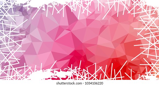 Mosaic abstract background with grunge white border. Copy space. Vector clip art.