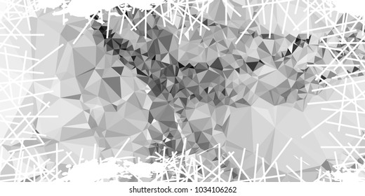 Mosaic abstract background with grunge white border. Copy space. Vector clip art.