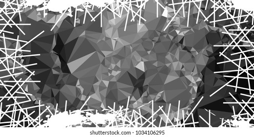 Mosaic abstract background with grunge white border. Copy space. Vector clip art.