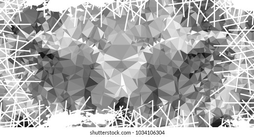 Mosaic abstract background with grunge white border. Copy space. Vector clip art.