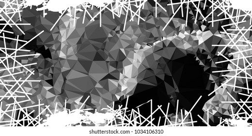 Mosaic abstract background with grunge white border. Copy space. Vector clip art.