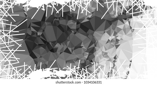 Mosaic abstract background with grunge white border. Copy space. Vector clip art.