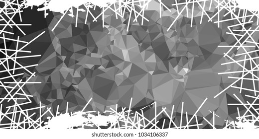Mosaic abstract background with grunge white border. Copy space. Vector clip art.