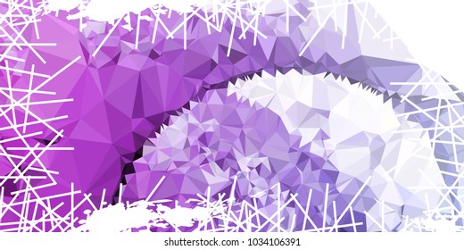 Mosaic abstract background with grunge white border. Copy space. Vector clip art.