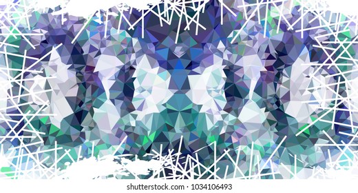 Mosaic abstract background with grunge white border. Copy space. Vector clip art.