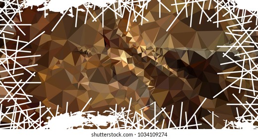 Mosaic abstract background with grunge white border. Copy space. Vector clip art.