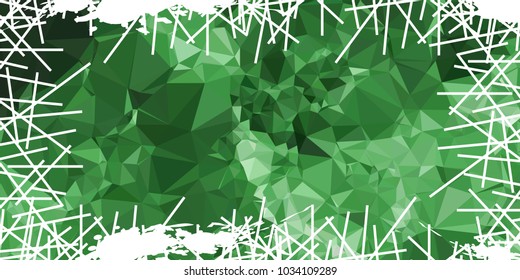 Mosaic abstract background with grunge white border. Copy space. Vector clip art.