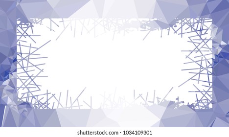 Mosaic abstract background with grunge white border. Copy space. Vector clip art.