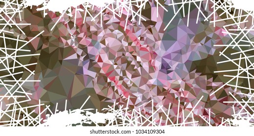 Mosaic abstract background with grunge white border. Copy space. Vector clip art.