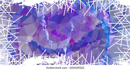 Mosaic abstract background with grunge white border. Copy space. Vector clip art.