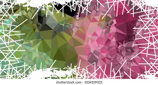 Mosaic abstract background with grunge white border. Copy space. Vector clip art.