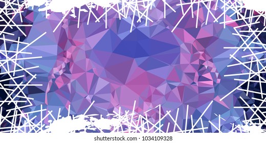 Mosaic abstract background with grunge white border. Copy space. Vector clip art.