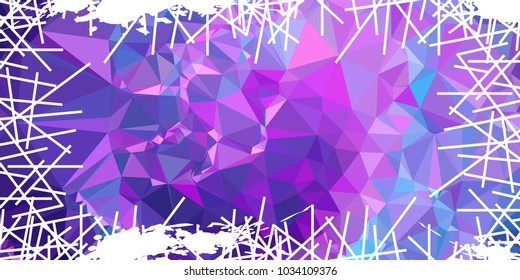 Mosaic abstract background with grunge white border. Copy space. Vector clip art.