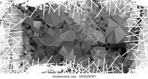 Mosaic abstract background with grunge white border. Copy space. Vector clip art.
