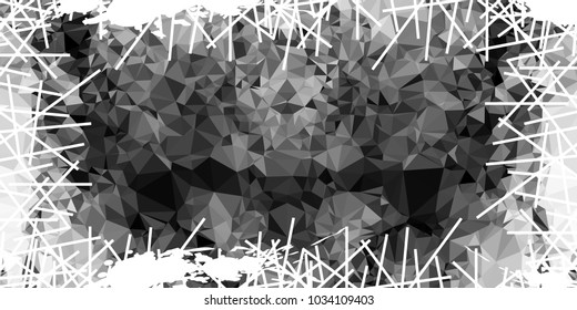 Mosaic abstract background with grunge white border. Copy space. Vector clip art.