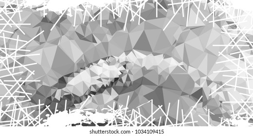 Mosaic abstract background with grunge white border. Copy space. Vector clip art.
