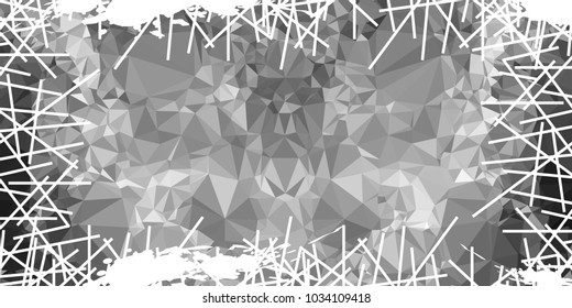 Mosaic abstract background with grunge white border. Copy space. Vector clip art.