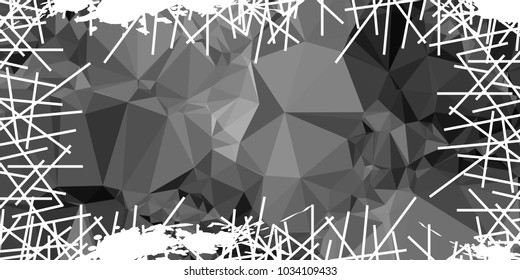 Mosaic abstract background with grunge white border. Copy space. Vector clip art.