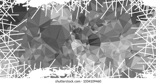 Mosaic abstract background with grunge white border. Copy space. Vector clip art.