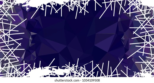 Mosaic abstract background with grunge white border. Copy space. Vector clip art.