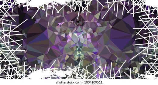 Mosaic abstract background with grunge white border. Copy space. Vector clip art.