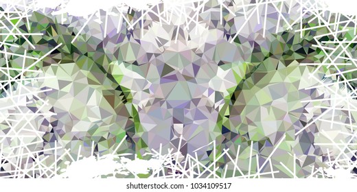 Mosaic abstract background with grunge white border. Copy space. Vector clip art.