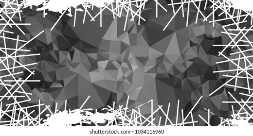 Mosaic abstract background with grunge white border. Copy space. Vector clip art.