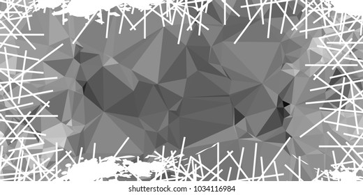 Mosaic abstract background with grunge white border. Copy space. Vector clip art.