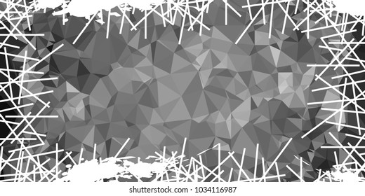 Mosaic abstract background with grunge white border. Copy space. Vector clip art.