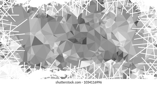 Mosaic abstract background with grunge white border. Copy space. Vector clip art.