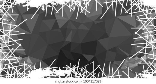 Mosaic abstract background with grunge white border. Copy space. Vector clip art.