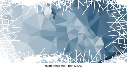 Mosaic abstract background with grunge white border. Copy space. Vector clip art.