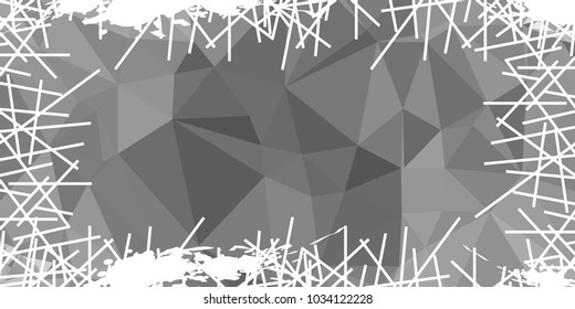 Mosaic abstract background with grunge white border. Copy space. Vector clip art.