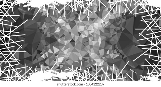 Mosaic abstract background with grunge white border. Copy space. Vector clip art.