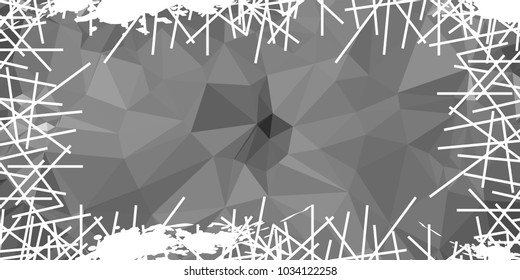 Mosaic abstract background with grunge white border. Copy space. Vector clip art.