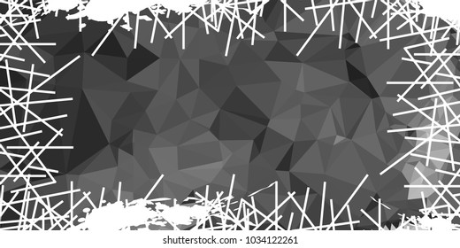Mosaic abstract background with grunge white border. Copy space. Vector clip art.