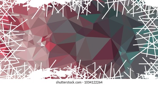 Mosaic abstract background with grunge white border. Copy space. Vector clip art.