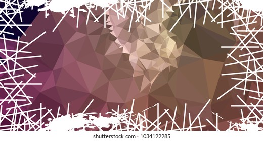 Mosaic abstract background with grunge white border. Copy space. Vector clip art.