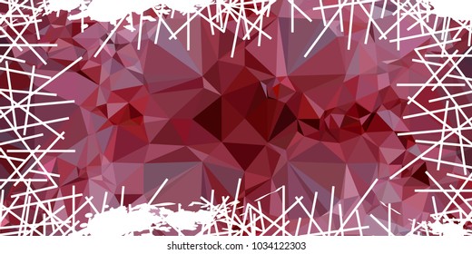 Mosaic abstract background with grunge white border. Copy space. Vector clip art.