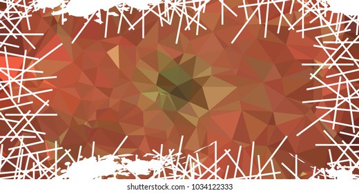 Mosaic abstract background with grunge white border. Copy space. Vector clip art.