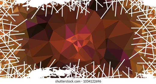 Mosaic abstract background with grunge white border. Copy space. Vector clip art.