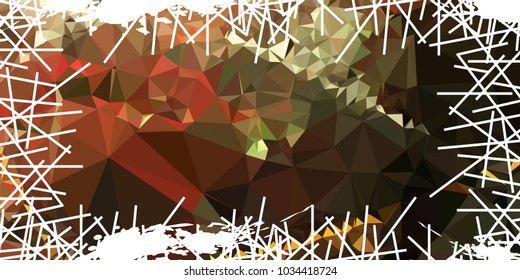 Mosaic abstract background with grunge white border. Copy space. Vector clip art.