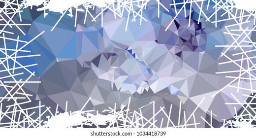 Mosaic abstract background with grunge white border. Copy space. Vector clip art.