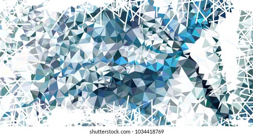 Mosaic abstract background with grunge white border. Copy space. Vector clip art.