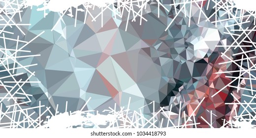 Mosaic abstract background with grunge white border. Copy space. Vector clip art.
