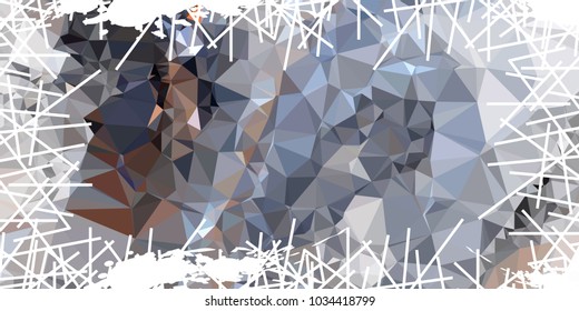 Mosaic abstract background with grunge white border. Copy space. Vector clip art.